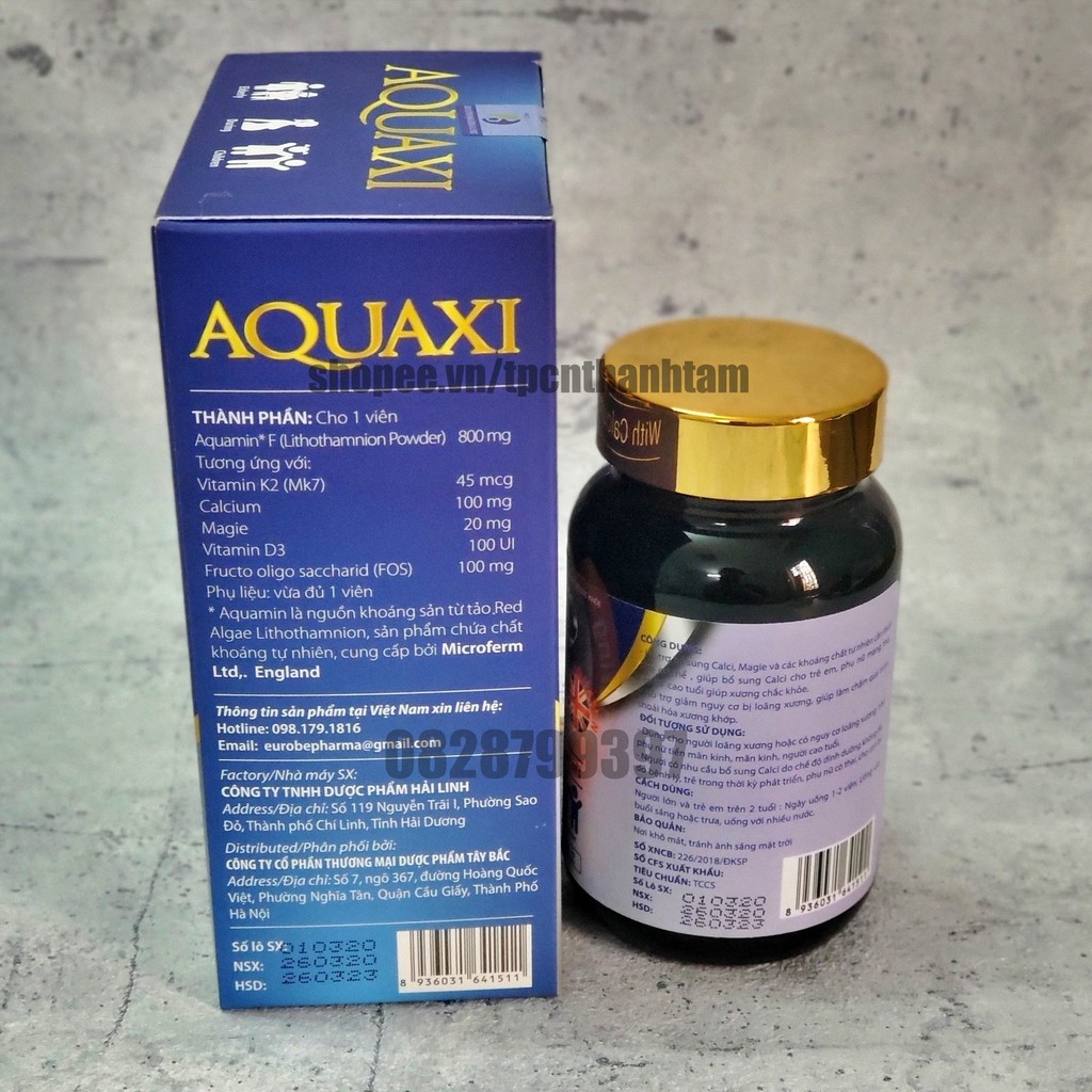 Viên uống AQUAXI bổ sung canxi cho mẹ bầu,trẻ nhỏ, người già - Hộp 30 viên | BigBuy360 - bigbuy360.vn