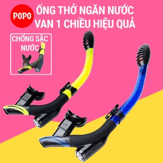 Ống thở lặn biển chông sặc nước POPO Tube-Tuo với 2 van chống sặc ngăn nước 100%