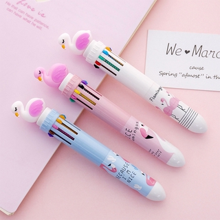 Bút Bi 10 Màu Hình Chim Hồng Hạc Dễ Thương
