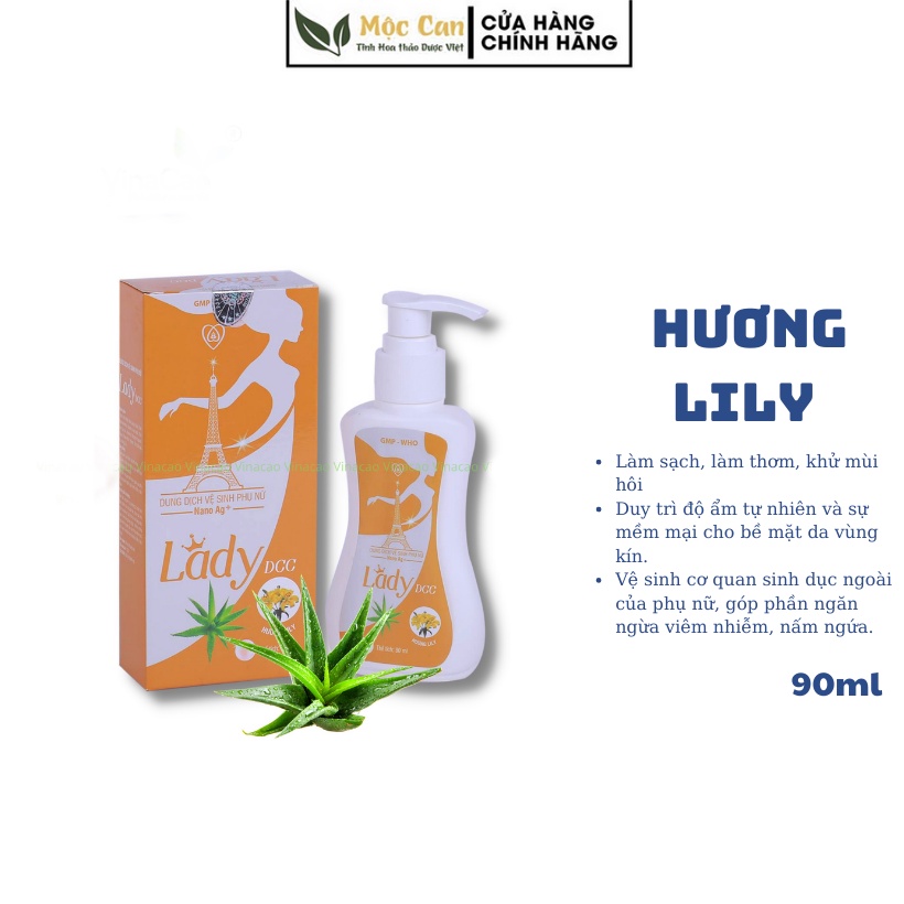 Dung dịch vệ sinh phụ nữ Lady DCC 3 mùi hương làm sạch khử mùi hôi duy trì độ ẩm cho vùng kín  dung tích 90 ml