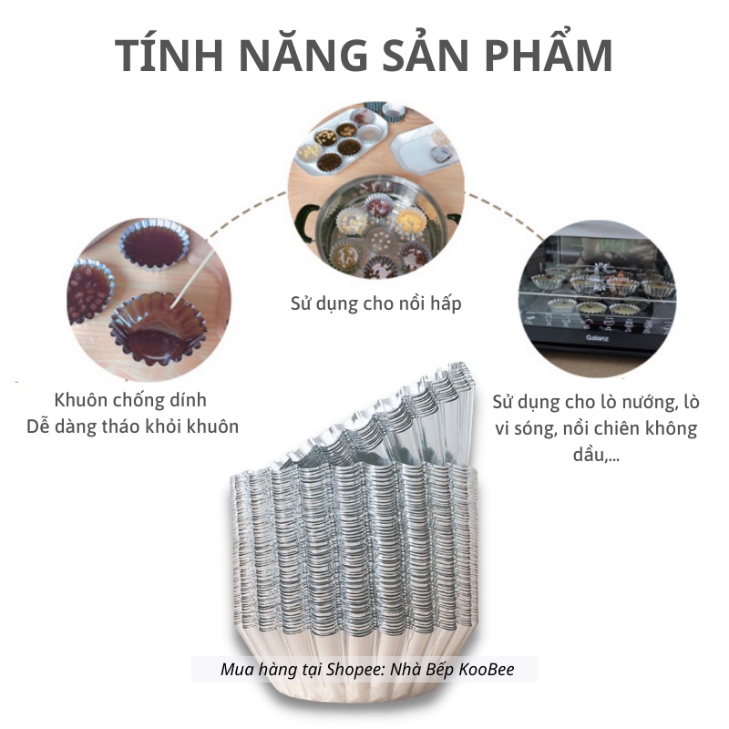 Combo 5 khuôn làm bánh tart trứng, nướng hàu, làm thạch truyền nhiệt tốt - Khuôn nướng bánh tái sử dụng nhiều lần
