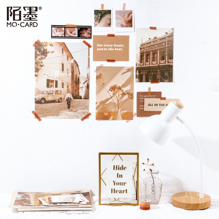 Decor bàn học phòng bàn làm việc set sticker washi tape giấy ghi chú giấy dán tường HD118-K82