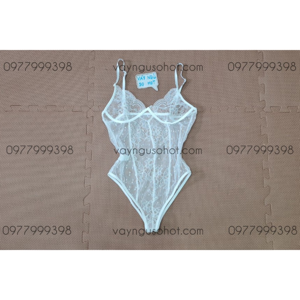 ( ảnh thật tự chụp ) bodysuit ren hoa trắng lưng chấm bi sexy | BigBuy360 - bigbuy360.vn