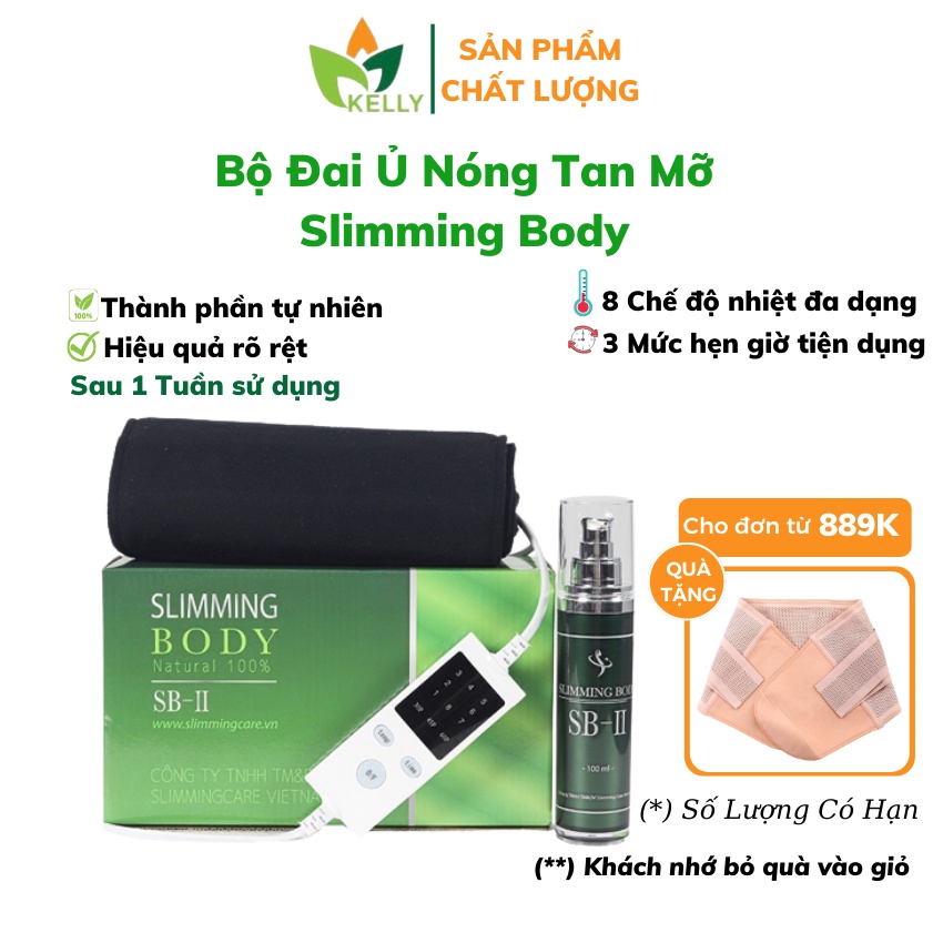 Bộ Ủ Nóng Quấn Bụng Tan Mỡ Giảm Eo Slimming Body SB2 Chính Hãng, Đai Ủ Nóng SB2 Cải Tiến Giúp Thải Mỡ Định Hình Vòng Eo.