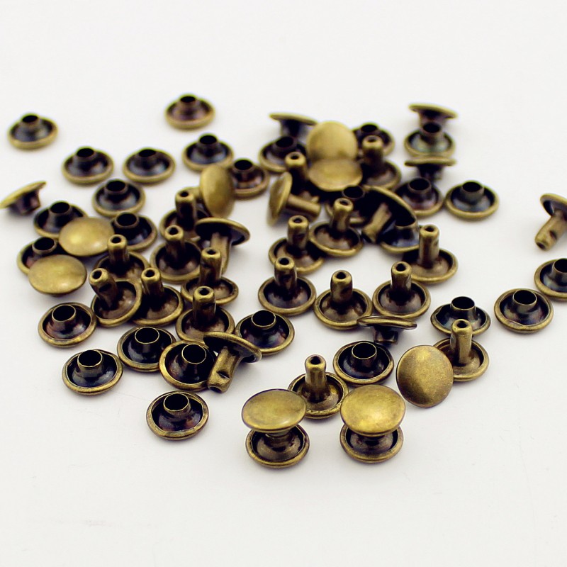 Bộ 100 Đinh Tán Đồng 6 / 8mm Chuyên Dụng Cho Trang Trí Vòng Cổ / Thắt Lưng / Túi Xách / Da