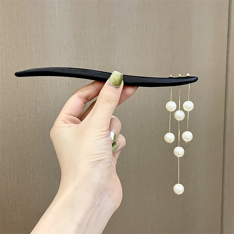 Trâm Cài Tóc Tua Rua Đính Hạt Ngọc Trai Phong Cách Trung Hoa