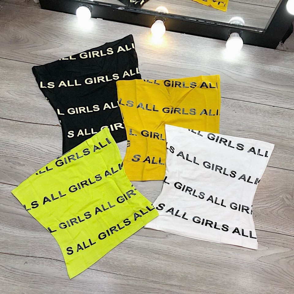 Áo ống lụa in chữ ALL GIRLS sành điệu TTKX0261
