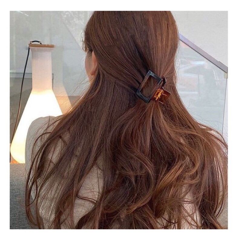 Kẹp tóc càng cua hình vuông trong suốt