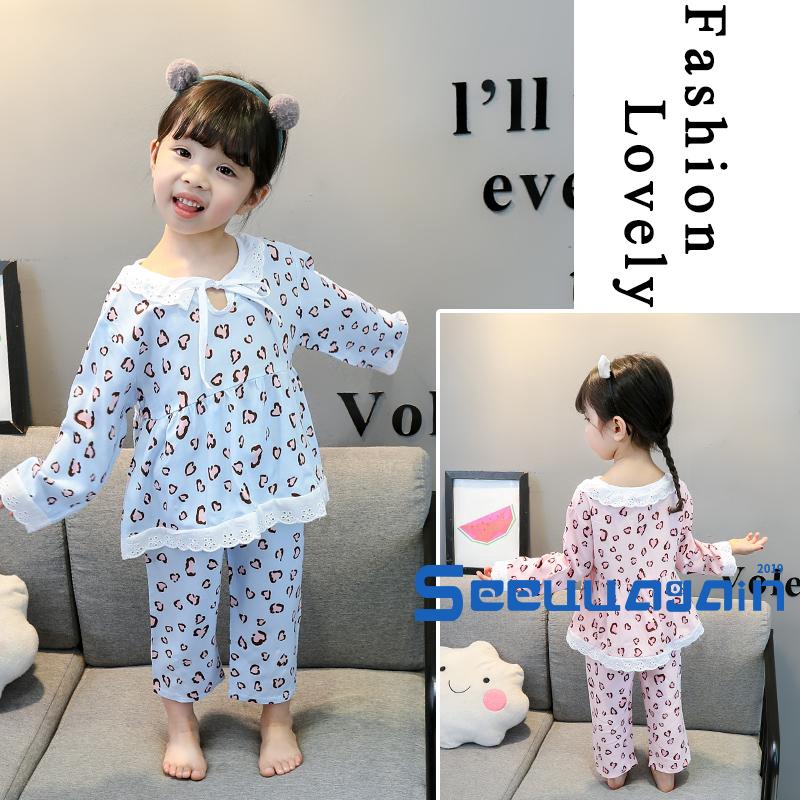 Bộ Đồ Ngủ Pijama Họa Tiết Da Báo Cho Bé Gái