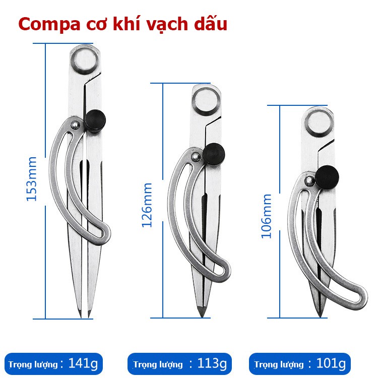 Compa cơ khí kỹ thuật vạch lấy dấu bằng sắt (thép cacbon) dài 125cm -158cm