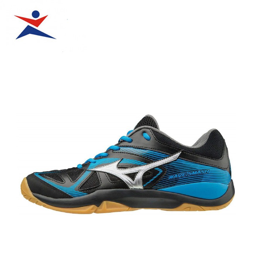 CHUẨN UY TÍN Giày cầu lông Mizuno WAVE SMASH 71GA196003 dành cho nam màu đen phối xanh bán chạy 2020 👡Tốt NEW hot