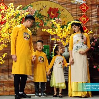 Set áo dài gia đình cao cấp, ảnh shop tự chụp
