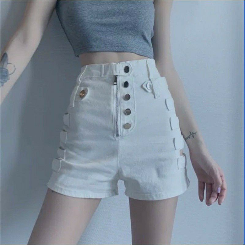 QUẦN KAKI LƯNG CAO NÚT HỞ BÊN SÉC XI