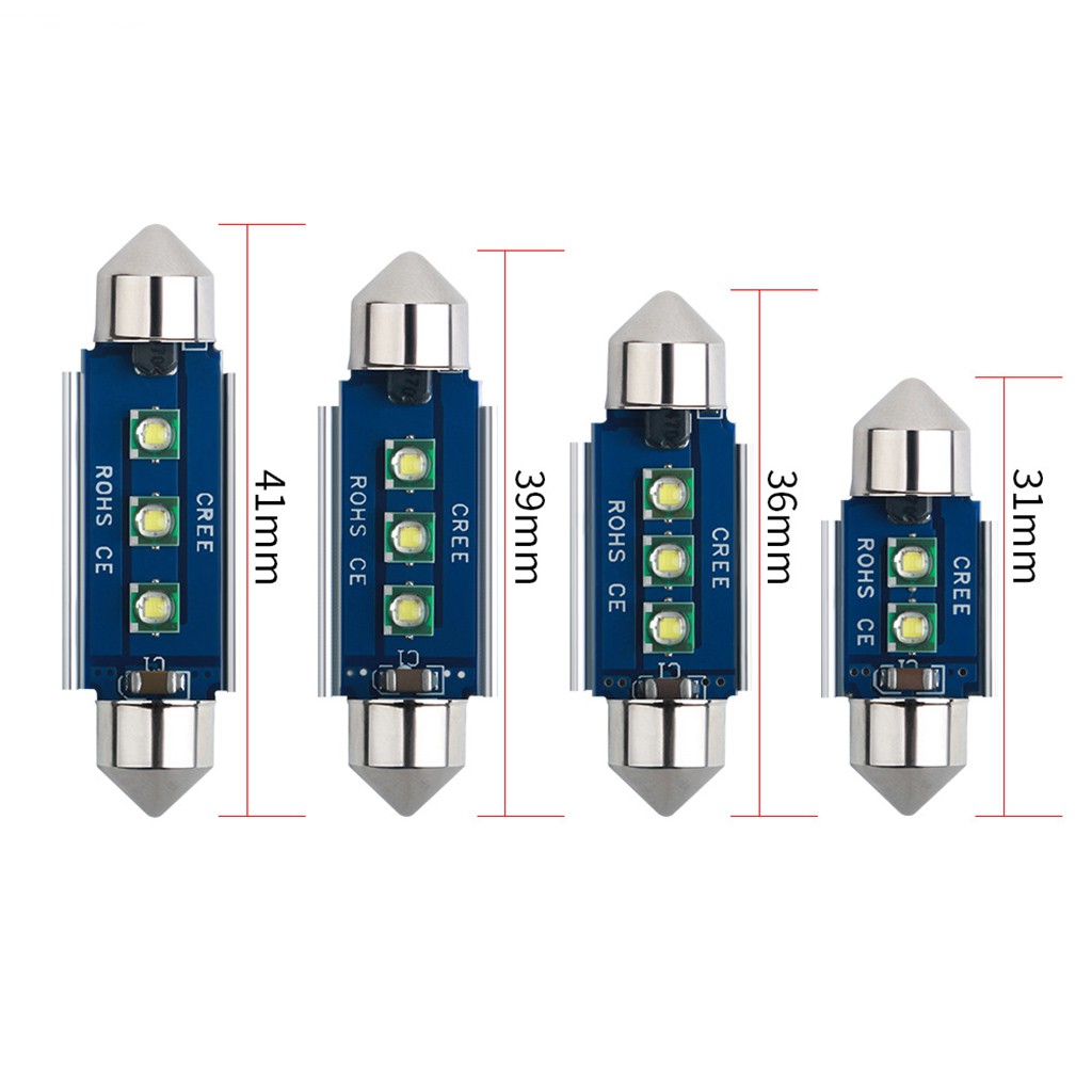 Đèn LED Trần Ô Tô Xe Hơi Cao Cấp Yobis Festoon Chip CREE Siêu Sáng Dài 31mm, 36mm, 39mm, 41mm Hỗ Trợ Giải Mã Canbus