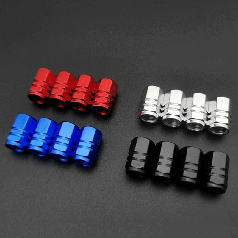 Bộ 4 Nắp Đậy Van Bơm Bánh Xe Hơi Bằng Chất Liệu Hợp Kim