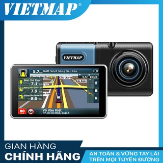 Camera Hành Trình Ô Tô Ghi Hình Trước Sau Tích Hợp Dẫn Đường GPS VIETMAP A50 + Thẻ Nhớ 16GB