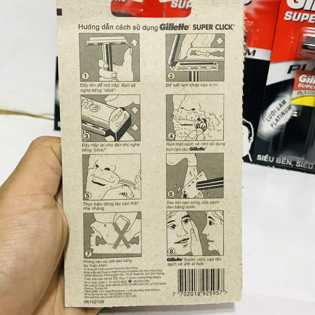 Dao cạo râu Super Thin lưỡi Platinum tặng kèm hộp lưỡi dao đi kèm