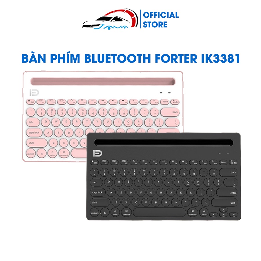 Bàn Phím Bluetooth Forter IK3381 -Dùng cho Điện thoại, Máy tính bảng, Laptop -Kết nối cùng lúc 3 thiết bị - [BH 6 THÁNG]