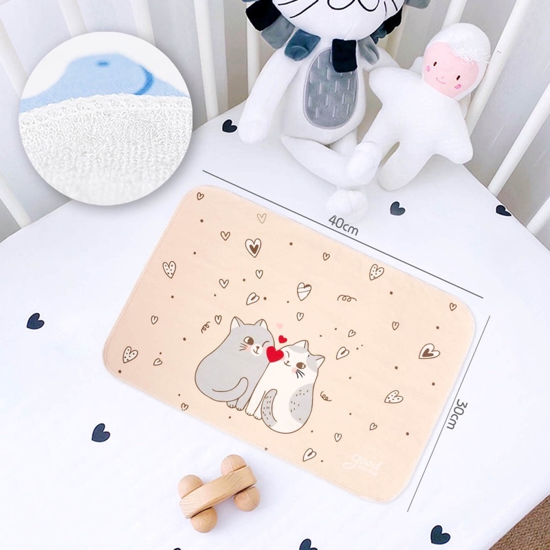 Set 5 miếng lót chống thấm cotton Goodmama cho bé khổ 30x40cm