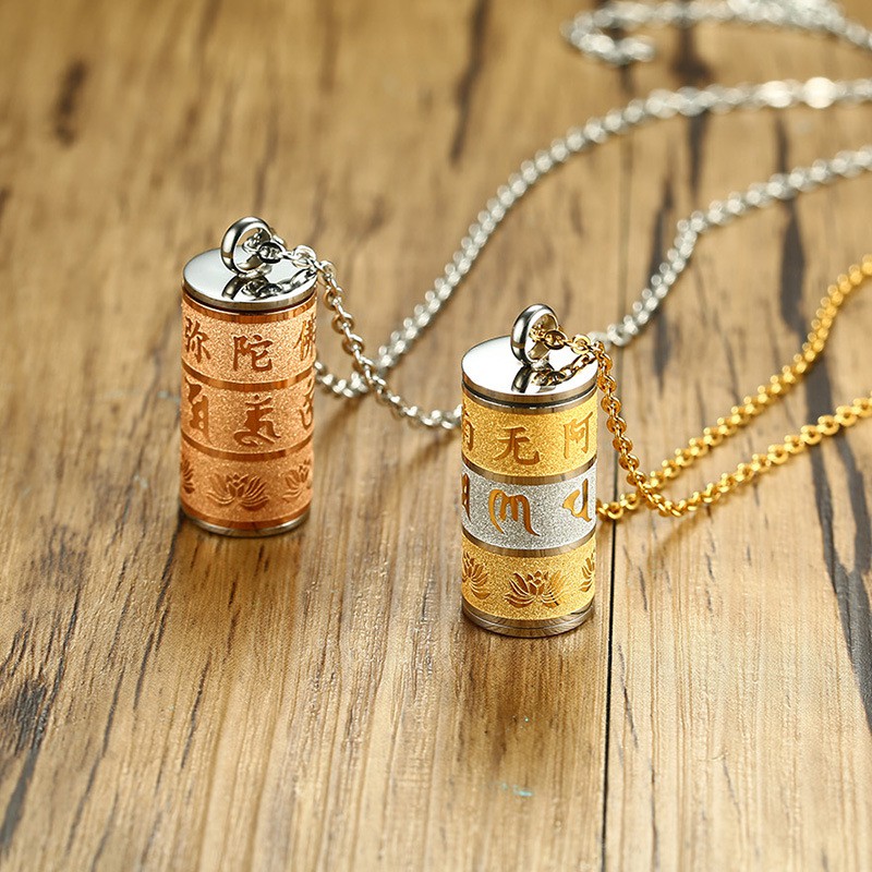 Dây chuyền khắc chú chạm hoa sen C25