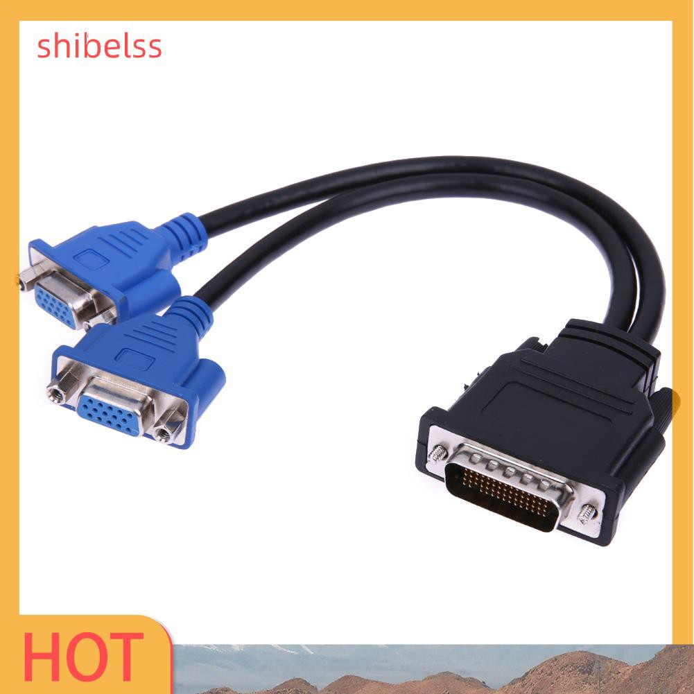 Shibelss DMS-59 Pin Male to 2 VGA 15 Pin Female Splitter Adapter Cable