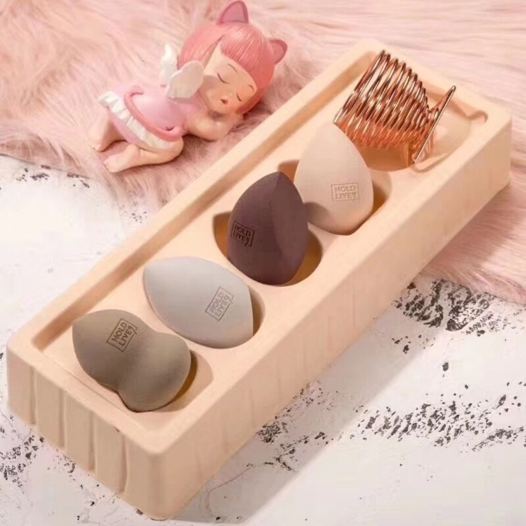 Set Bông Mút Trang Điểm HOLD LIVE Beauty Blender Chính Hãng [HL302]