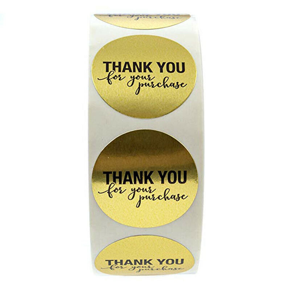 Cuộn 500 miếng dán trang trí in chữ Thank You độc đáo cho các bữa tiệc cưới Hongyu8866