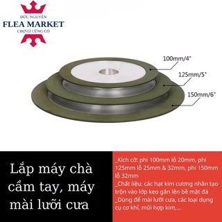 Đá mài hợp kim chuyên mài lưỡi cưa 100mm 125mm 150mm ( tặng kèm trục thu cốt )