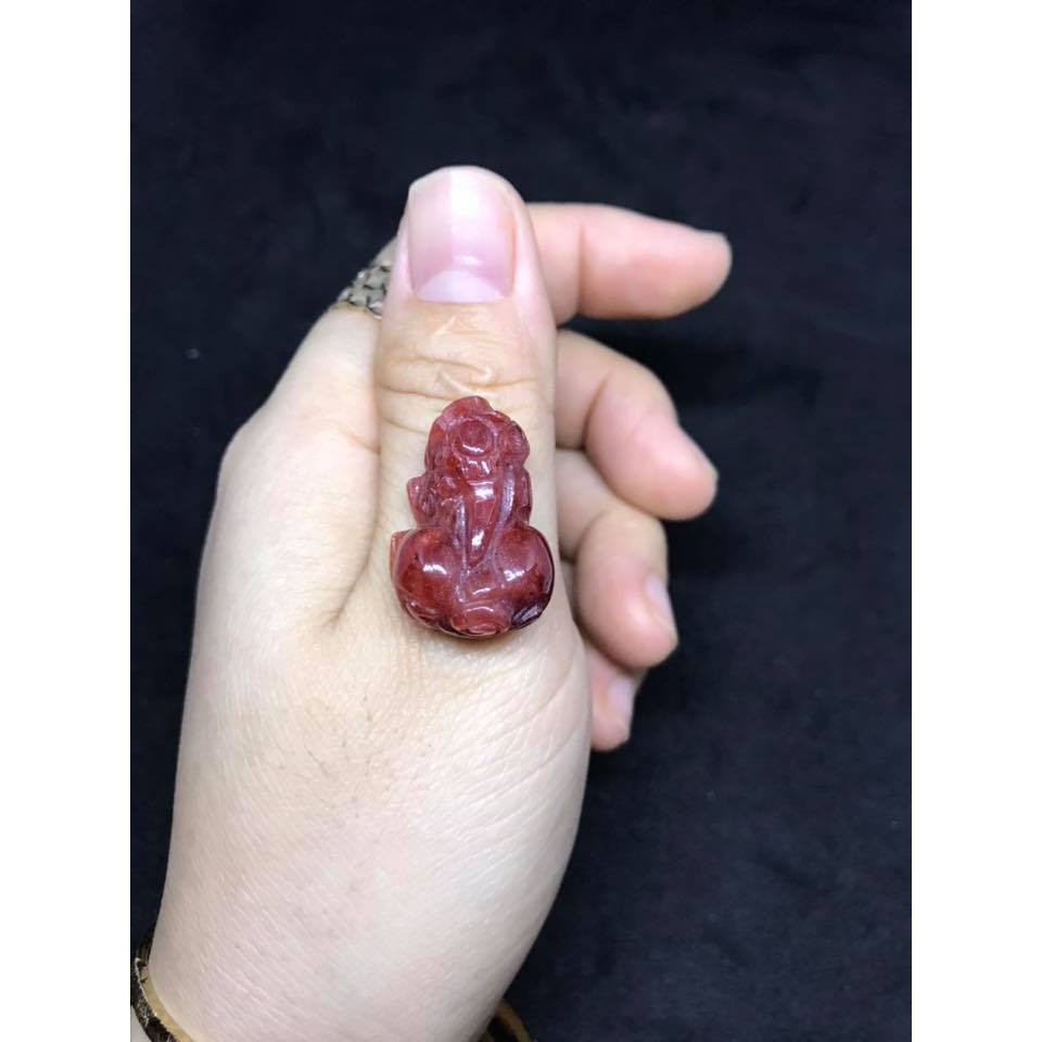 MẶT TỲ HƯU MAY MẮN TÀI LỘC ĐÁ PHONG THỦY ĐỎ