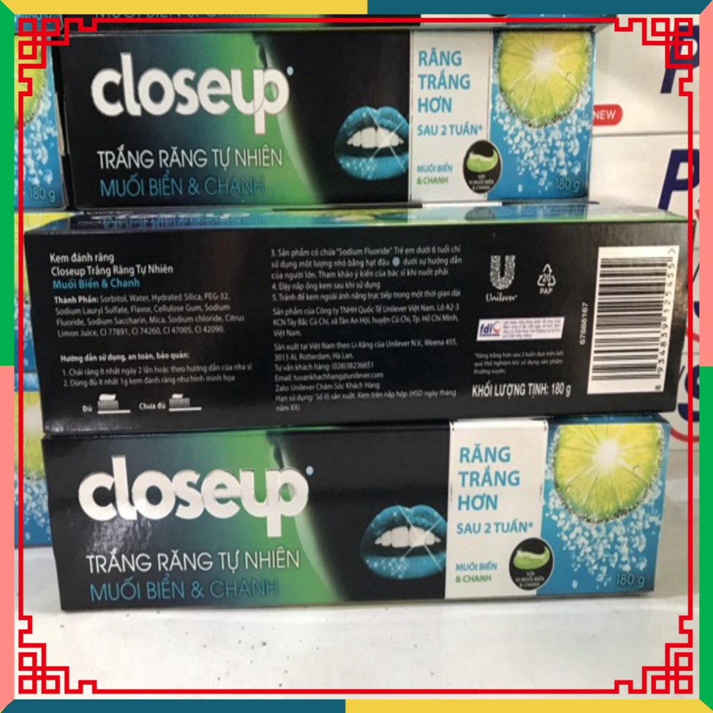 Kem Đánh Răng Closeup Muối Biển & Chanh 180g