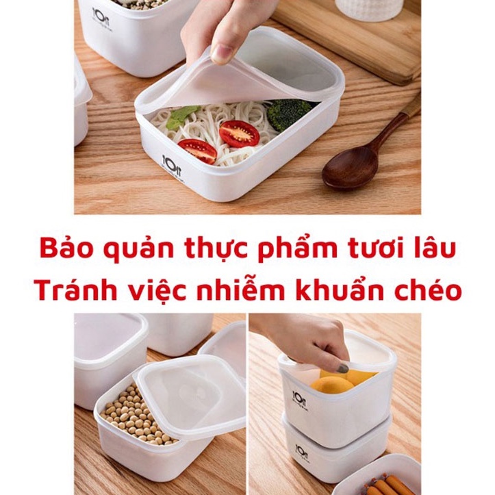 Hộp nhựa đựng đồ ăn để tủ lạnh, bỏ được lò vi sóng, Hộp đựng thực phẩm trữ đông, chất liệu nhựa cao cấp