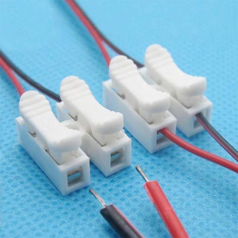 Quick 10pcs Cable Connector Terminal Clamp Spring Block Wire Connector Strip Led Wire Light Terminals