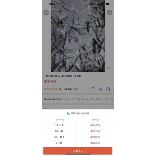 Tắm trắng g7 collagen 5 phút