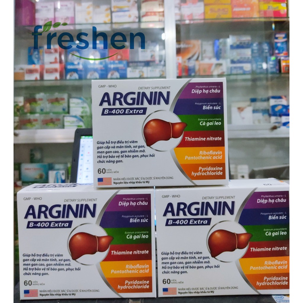 ARGININ B-400 EXTRA - Mát gan, bảo vệ và phục hồi chức năng gan do rượu bia thuốc lá