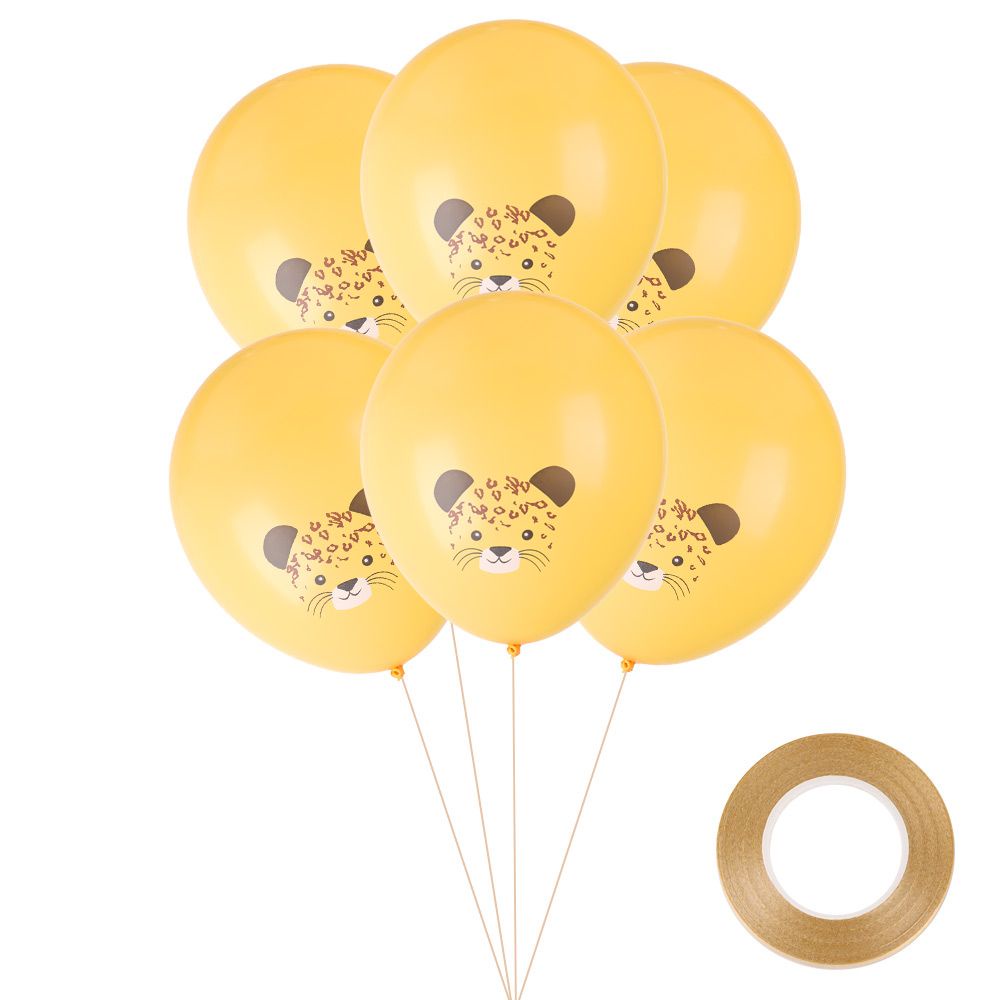 Set 10 Bong Bóng 12 Inch Họa Tiết Động Vật Không Độc Hại Kèm Dây Ruy Băng Trang Trí Tiệc Sinh Nhật