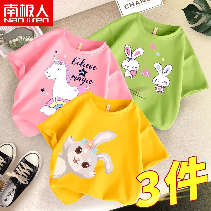 Áo Thun Cộc Tay Cho Bé Gái Chất Liệu Thun Mát Mùa Hè Cho Bé Cân Nặng 12-32Kg Thời Trang Trẻ Em THAOBEKIDS