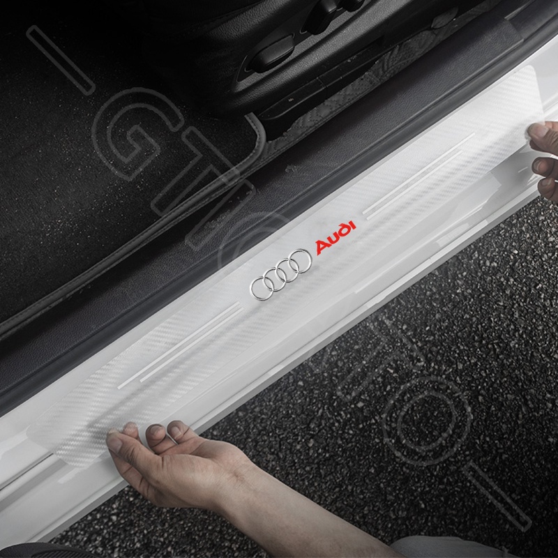 GTIOATO 4 Chiếc Trong Suốt Sợi Carbon Dán Xe Dán Cửa ô Tô DáN ChốNg XưỚC Ô Tô Bảo Vệ Bậc Cửa Xe Hơi Phụ KiệN Xe HơI Cho Audi TT R8 Q5 Q7 RS7 A7 A8 A5 A4 Q8 A6 A3 RS5 Q2 Q3