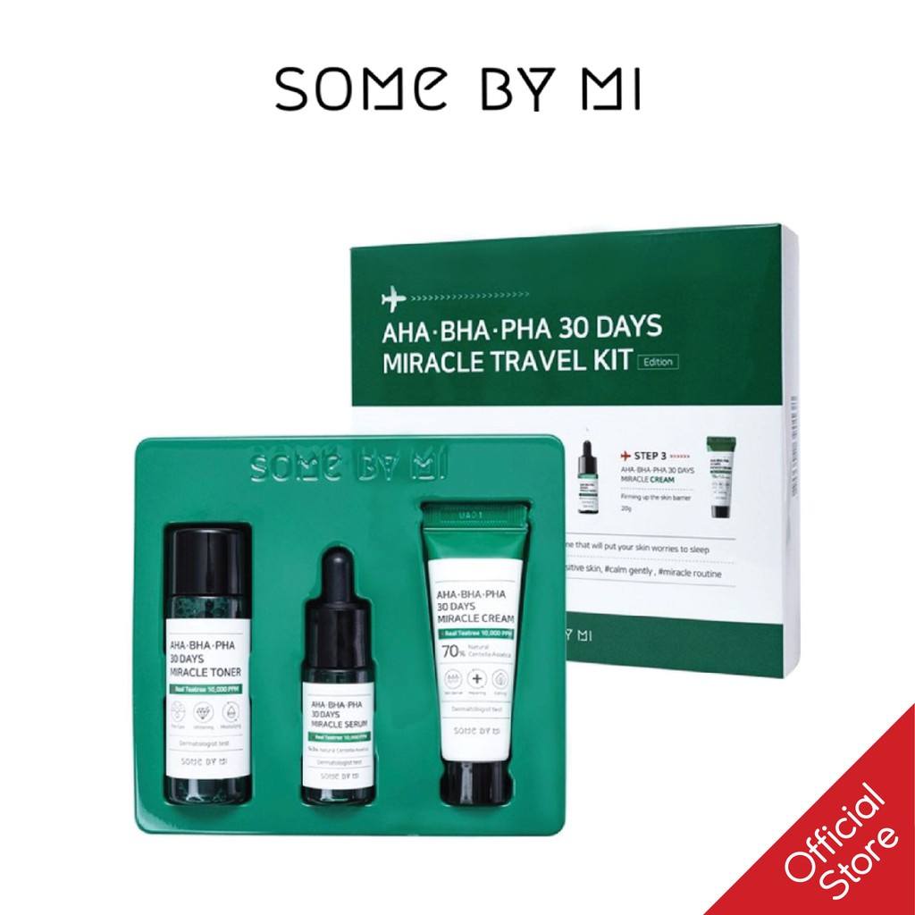 Hàng Công ty Set 3 món dành cho da mụn Some By Mi AHA- BHA-PHA 30 Days Miracle Travel Kit