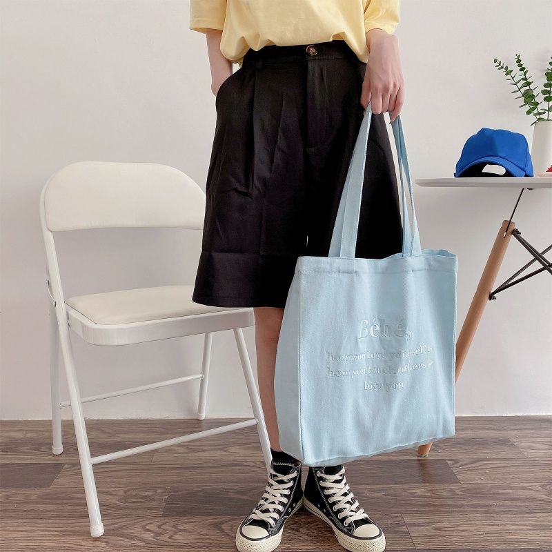 Túi vải Cỡ Lớn Thêu Chữ Đựng Điện Thoại Tiện Lợi