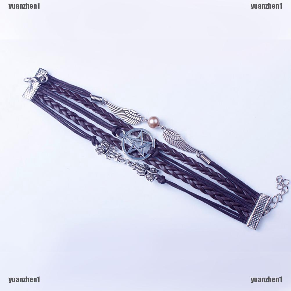 Vòng Tay Tình Bạn Dây Bện Mặt Hình Cú Và Cánh Thiên Thần