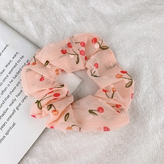 Dây cột tóc scrunchies hình cherry ngọt ngào dễ thương cho bạn gái , màu sắc tươi xinh xắn