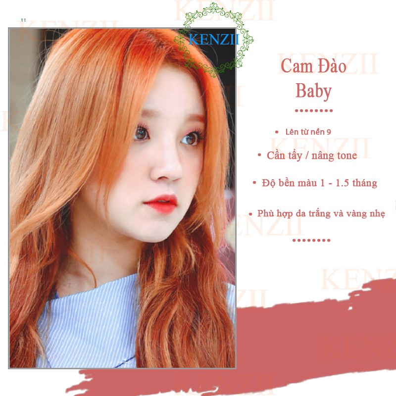 Thuốc Nhuộm Tóc Màu Cam Đào BABY ORANGE Kenzii ( Tặng Oxi + Tẩy )  Lên Từ Level 8