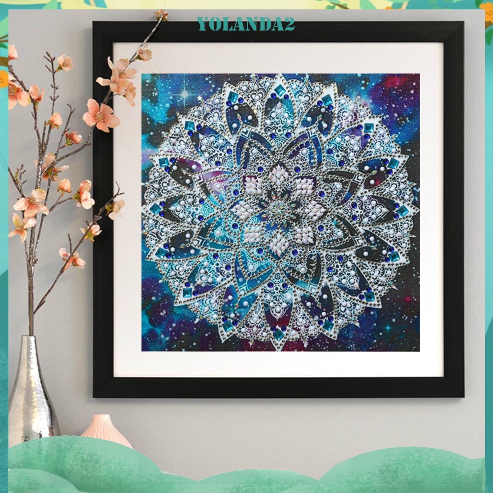 Bộ tranh đính đá 5D họa tiết hoa văn Mandala độc đáo DIY dùng trang trí nhà cửa