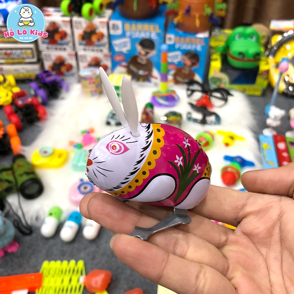 Đồ chơi cho bé thỏ nhảy vặn cót bằng kim loại đáng yêu Hồ Lô Kids