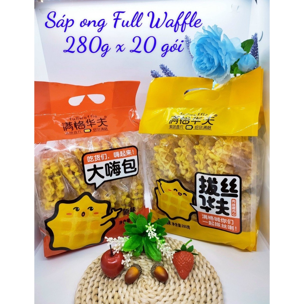 [ Thay thế bữa sáng ] Bánh quế Full Waffles / Bánh quế Lưới hương vị Sữa/ Bánh mì tươi goi 280g