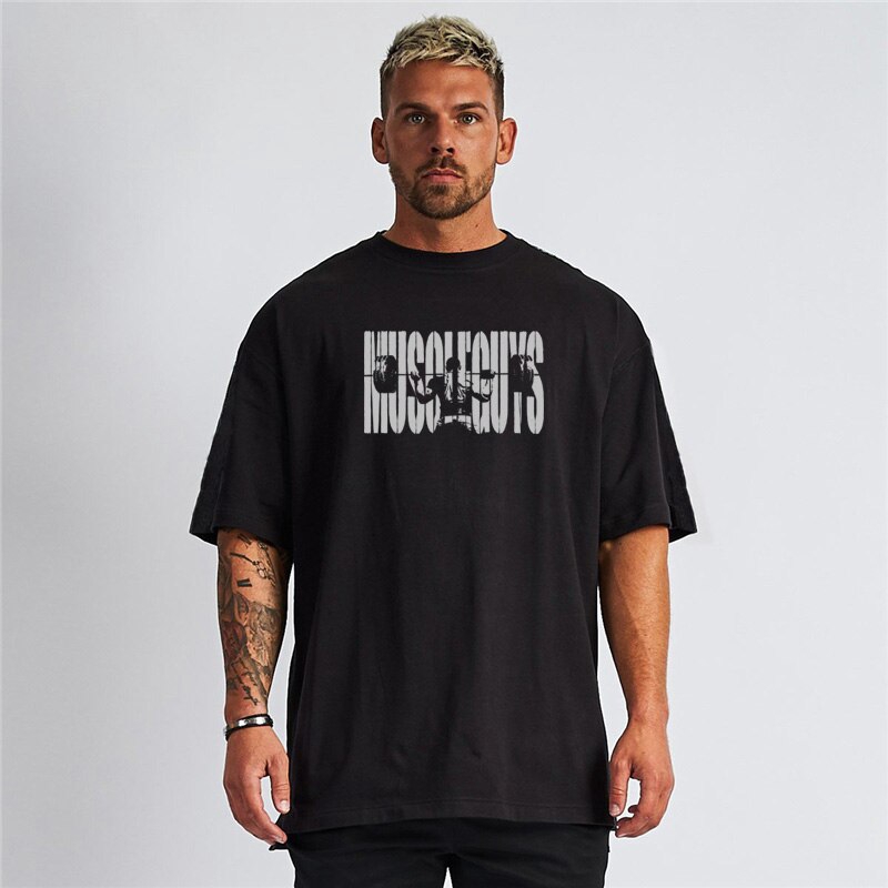 Áo thun cotton tay ngắn tập gym thời trang mùa hè cho nam giới 2021