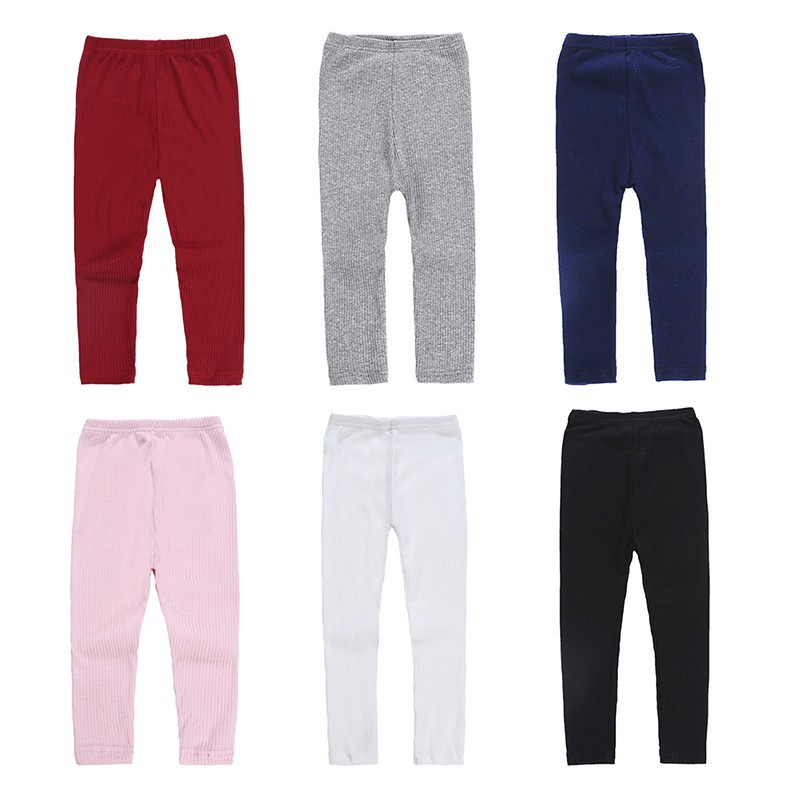 Quần legging giữ ấm vải cotton mềm mại dễ thương cho bé gái