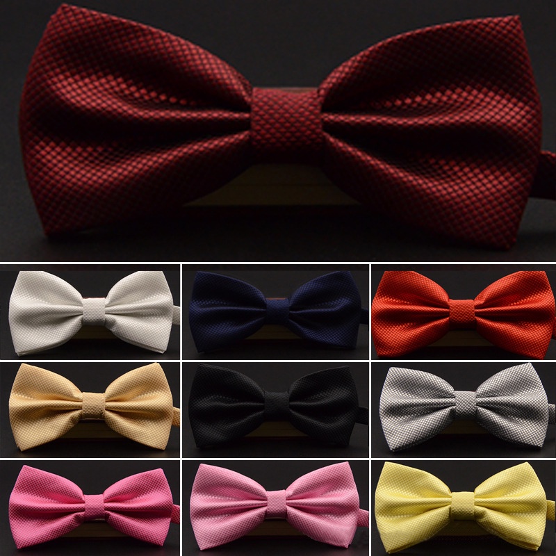 Cà Vạt Nơ Sọc Ca Rô Đen / Đỏ Phong Cách Anh Quốc Thời Trang Lịch Lãm Cho Chú Rể