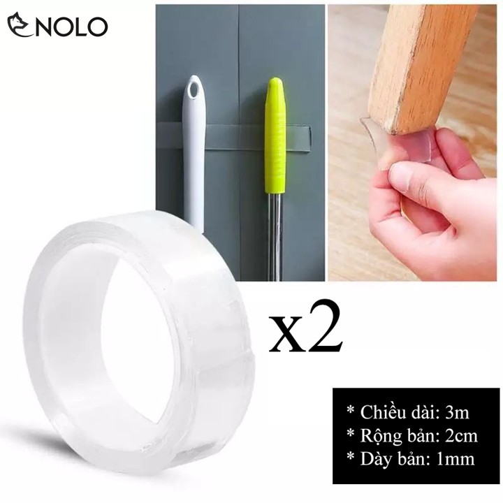 Combo 2 Băng Keo 2 Mặt Silicone Siêu Dính Chống Thấm Nước Chiều Dài 3m Đa Chức Năng Sử Dụng