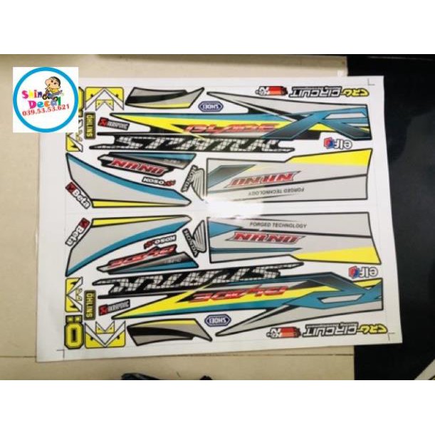 Tem rời wave blade 110 chữ R 3 lớp ko bay màu